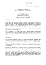 Statement by the Delegation of Turkey to the OSCE