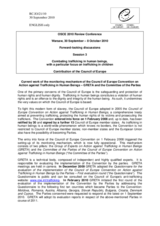Contribution of the Council of Europe on Current work of the monitoring mechanism of the Council of Europe Convention on Action against Trafficking in Human Beings - GRETA and the Committee of the Parties