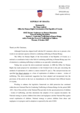 Statement by Ms Visnja Ljubicic, Office for Human Rights Government of the Republic of Croatia