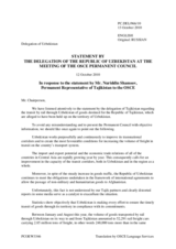 Statement by the Delegation of Uzbekistan in response to the statement by the  Delegation of Tajikistan on the rail dispute between Tajikistan and Uzbekistan