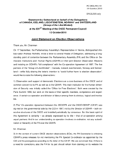 Statement by the Delegation of Switzerland, also on behalf of Canada, Iceland, Liechtenstein and Norway, on the co-operation between the ODIHR and the OSCE Parliamentary Assembly with regard to election observation