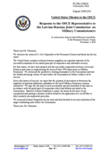 Statement by the Delegation of the United States in response to the report by the OSCE Representative to the Latvian-Russian Joint Commission on Military Pensioners, Lieutenant Colonel Helmut Napiontek