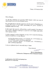 Interview Opportunity with the Kazakh Mass Media in Astana for Heads of Delegations