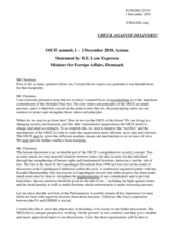 Statement by H.E. Ms. Lene Espersen, Minister of Foreign Affairs, Denmark