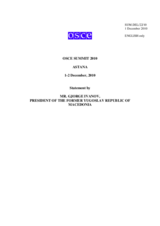 Statement by H.E. Mr. Gjorge Ivanov, President, the former Yugoslav Republic of Macedonia