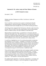 Statement by H.E. Mr. Andrus Ansip, Prime Minister, Estonia