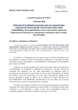 Déclaration de la délégation marocaine suite aux communications respectives de l'envoyés spéciales des USA