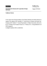 Выступление Постоянного представителя Российской Федерации А.С. Азимова на заседании Постоянного совета ОБСЕ