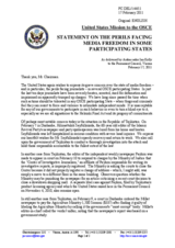 Statement by the Delegation of the United States on the freedom of the media in Tajikistan