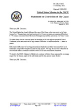 Statement by the Delegation of the United States on the cases of Mr. I. Cazac and Mr. E. Vardanyan