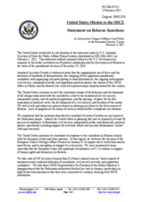 Statement by the Delegation of the United States on the recent developments regarding Belarus