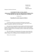 Statement by the Delegation of the Russian Federation on the recent developments regarding Belarus