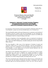 Statement by the Delegation of the Czech Republic on the freedom of the media in the Member States of the European Union