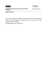 Выступление Постоянного представителя Российской Федерации А.С.Азимова - В связи с принятием Парламентской ассамблеей Совета Европы резолюции по незаконной торговле человеческими органами в Косово