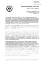 Statement by the Delegation of the United States on the situation in Belarus