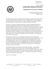 Statement by the Delegation of the United States on the situation in Tunisia