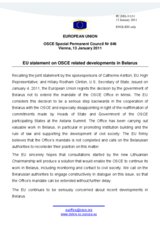 Statement by the Hungarian Presidency of the Council of the European Union on the OSCE-related developments and the situation in Belarus