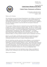 Statement by the Delegation of the United States on the OSCE-related developments and the situation in Belarus