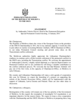 Statement by the Delegation of Moldova in response to the address by the Chairperson-In-Office of the OSCE, Minister for Foreign Affairs of Lithuania, H.E. Audronius Ažubalis