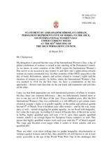 Statement by the delegation of Serbia to the OSCE on International Women’s Day