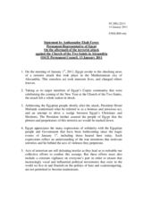 Statement of the Delegation of Egypt on the terrorist attack in Alexandria, Egypt, on 31 December 2010