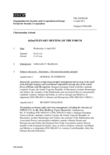 Journal of the 642nd Plenary Meeting of the Forum for Security Co-operation