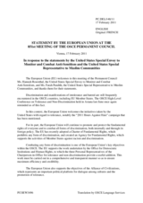 Statement by the Hungarian Presidency of the Council of the European Union in response to the address by Farah Pandith, U. S. Special Representative to Muslim Communities and Hannah Rosenthal, U. S. Special Envoy to Monitor and Combat Anti-Semitism