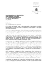 Closing Statement by the Chairperson of the Forum for Security Co-operation H.E. Ambassador Stefán Skjaldarson