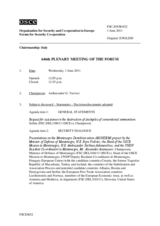 Journal of the 646th Plenary Meeting of the Forum for Security Co-operation