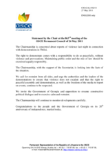 Statement by the Chairman of the OSCE Permanent Council, Ambassador Renatas Norkus, on Georgia