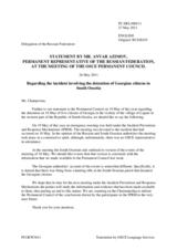 Statement by the Delegation of the Russian Federation on the shooting incident close to the South Ossetian Administrative Boundary Line