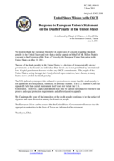 Statement by the Delegation of the United States in response to the statement by the Hungarian Presidency of the Council of the European Union on the death penalty in the United States of America