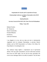 Opening remarks by OSCE Secretary General Marc Perrin de Brichambaut Opening remarks by OSCE Secretary General Marc Perrin de Brichambaut