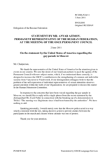 Statement by the Delegation of the Russian Federation in response to the statement by the Delegation of the United States on the freedom of assembly in the Russian Federation