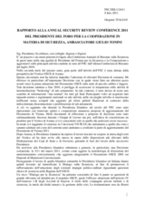 Report by Amb. Tonini, Chairperson of the Forum for Security Co-operation