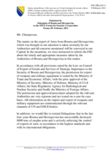 Statement by the Delegation of Bosnia and Herzegovina on the transfer of armaments to Armenia