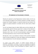 Statement by the Hungarian Presidency of the Council of the European Union on the recent amnesty in Armenia