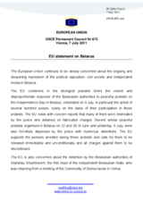 Statement by the Polish Presidency of the Council of the European Union on the situation in Belarus