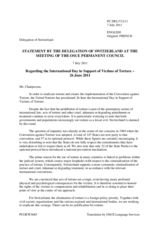Statement by the Delegation of Switzerland on the United Nations International Day in Support of Victims of Torture, on 26 June 2011