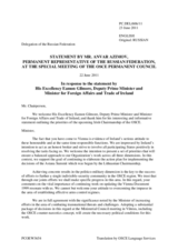 Statement by the Delegation of the Russian Federation in response to the address by the Tánaiste (Deputy Prime Minister) and Minister for Foreign Affairs and Trade of Ireland, H.E. Eamon Gilmore 