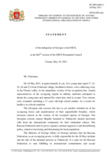 Statement by the Delegation of Georgia on the shooting incident close to the South Ossetian Administrative Boundary Line 