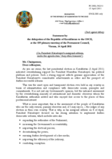 Statement by the Delegation of Kazakhstan on the presidential elections in Kazakhstan, held on 3 April 2011: