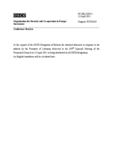 Выступление Постоянного представителя Республики Беларусь при ОБСЕ А.Сычёва - В ответ на выступление Президента Литвы Д.Грибаускайте