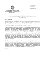 Statement by the Delegation of Moldova in response to the report by the Special Representative and Co-ordinator for Combating Trafficking in Human Beings, Dr. Maria Grazia Giammarinaro