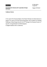 Выступление заместителя Постоянного представителя Российской Федерации О.Н.Бурмистрова - К докладу Спецпредставителя ДП и Координатора ОБСЕ по вопросам борьбы с торговлей людьми