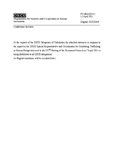 Выступление делегации Республики Узбекистан - В ответ на выступление Специального представителя и Координатора по борьбе с торговлей людьми