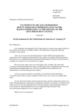 Statement by the Delegation of the Russian Federation in response to the statement by the Delegation of the United States on the Article 31 demonstrations in the Russian Federation