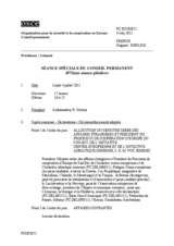 Journal de la séance spéciale du Conseil permanent (872ème séance plénière)