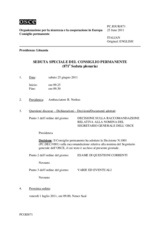 Giornale della 871a Seduta speciale del Consiglio permanente