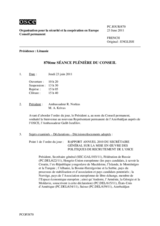 Journal de la 870ème séance plénière du Conseil